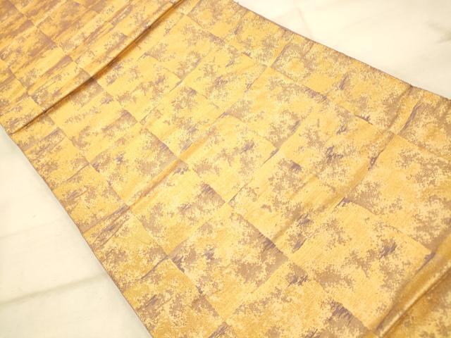 平和屋着物◎全通柄袋帯 霞石畳文 金糸 正絹 逸品 AAAP5026fw