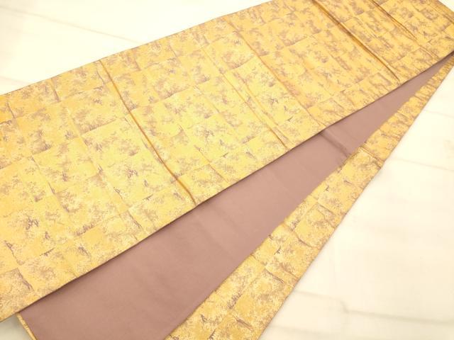平和屋着物◎全通柄袋帯 霞石畳文 金糸 正絹 逸品 AAAP5026fw