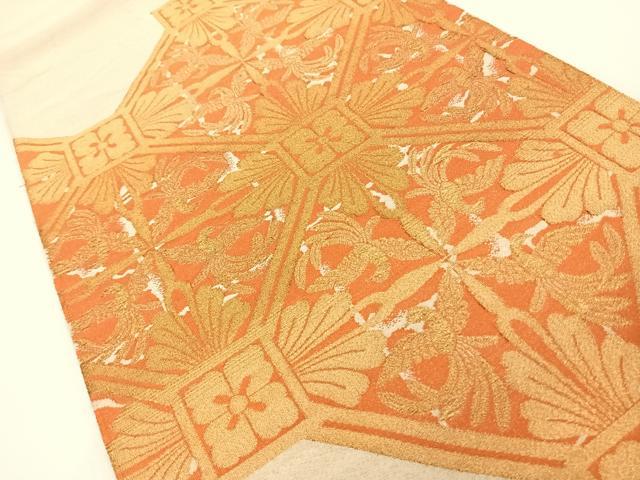 平和屋着物◎綴れ 太鼓柄袋帯 蜀江飛鳥文 金糸 正絹 逸品 AAAP5704wt