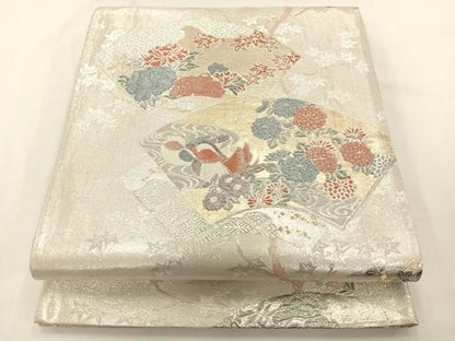 平和屋着物◎九百本佐賀錦　六通柄袋帯　地紙鴛鴦華文　金銀糸　正絹　逸品　AAAP5711wt