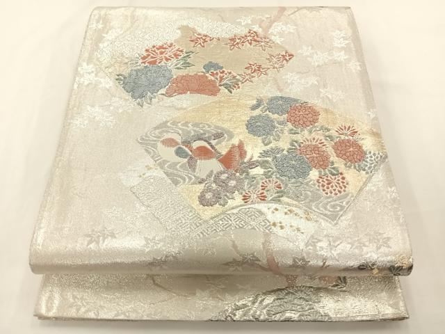平和屋着物◎九百本佐賀錦　六通柄袋帯　地紙鴛鴦華文　金銀糸　正絹　逸品　AAAP5711wt