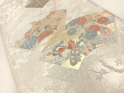 平和屋着物◎九百本佐賀錦　六通柄袋帯　地紙鴛鴦華文　金銀糸　正絹　逸品　AAAP5711wt