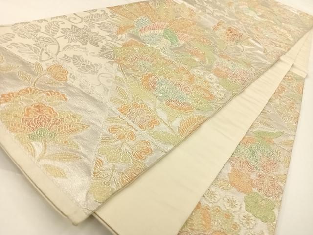 平和屋着物◎六通柄袋帯 更紗花鳥文 金銀糸 正絹 逸品 AAAP5741wt
