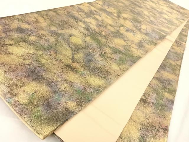 平和屋着物◎全通柄袋帯 霞文 金糸 正絹 逸品 AAAP5764wt