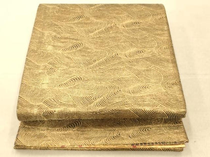 平和屋着物◎両面六通柄袋帯 流水鳳凰花蝶文 金糸 正絹 逸品 AAAP6031fw