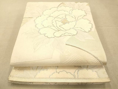平和屋着物◎六通柄袋帯 唐織 地紙牡丹文 金銀糸 正絹 逸品 AAAP6050fw