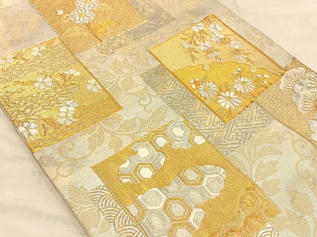 平和屋着物◎六通柄袋帯　唐織　草花文　金銀糸　正絹　逸品　AAAP6282ey