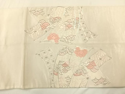 平和屋着物◎太鼓柄袋帯 総刺繍 駒刺繍 束ね熨斗文 金糸 正絹 逸品 AAAP6609wt