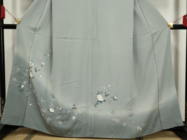 平和屋着物■訪問着　友禅　枝花文　暈し染め　正絹　逸品　AAAP7275cg