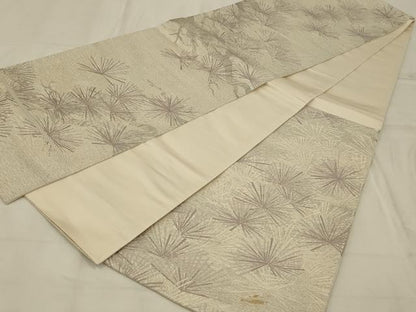 平和屋着物◎六通柄袋帯　唐織　松尽くし　銀糸　正絹　逸品　AAAP7499ou