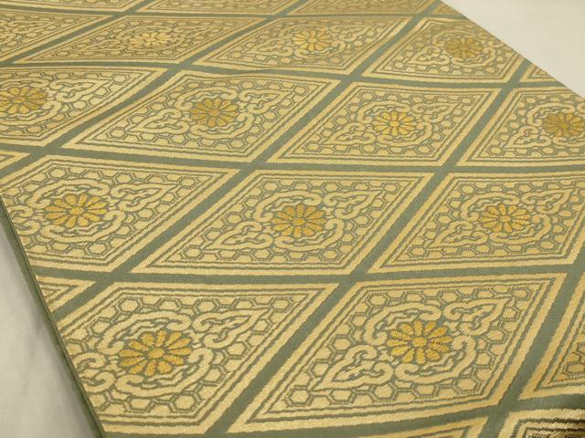 平和屋着物◎六通柄袋帯 花菱文 金糸 正絹 逸品 AAAP8239ou
