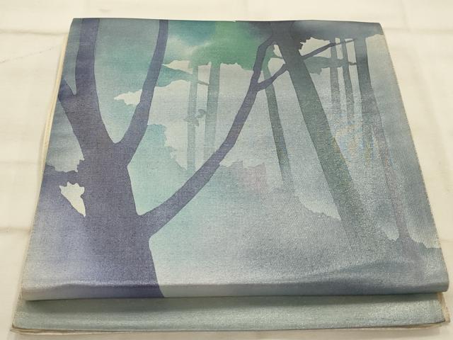 平和屋着物◎太鼓柄袋帯 手描き 樹林 引箔 正絹 逸品 AAAP8261ou