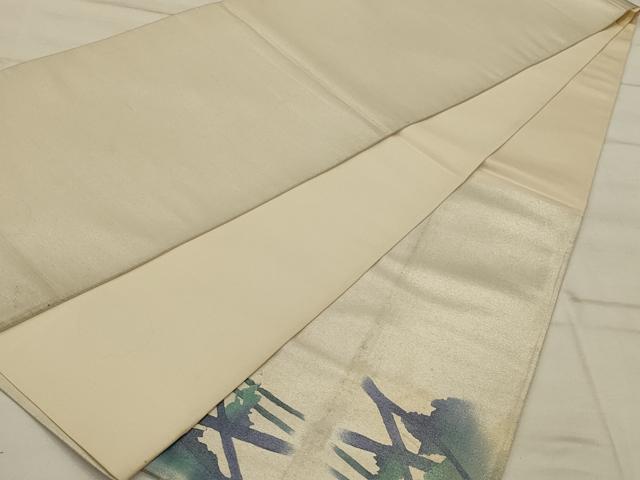 平和屋着物◎太鼓柄袋帯 手描き 樹林 引箔 正絹 逸品 AAAP8261ou