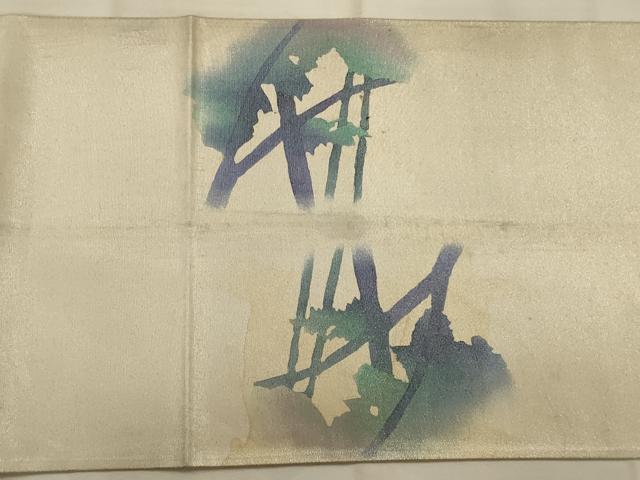 平和屋着物◎太鼓柄袋帯 手描き 樹林 引箔 正絹 逸品 AAAP8261ou