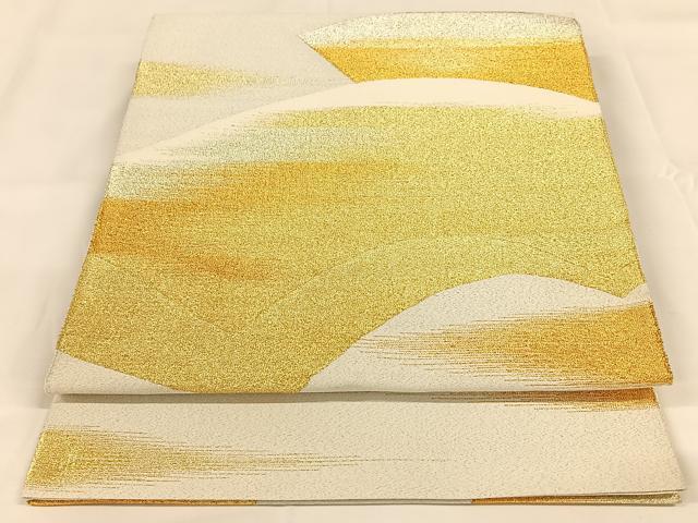 平和屋着物◎綴れ 六通柄袋帯 地紙重ね文 金銀糸 正絹 逸品 AAAP9020ey
