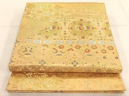 平和屋着物◎六通柄袋帯　道長吉祥文　金銀糸　引箔　正絹　逸品　AAAP9118ey