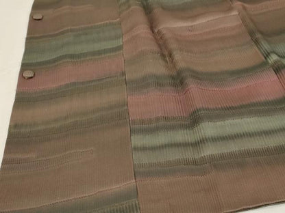 平和屋着物■道行コート 霞横段文 暈し染め 正絹 逸品 AAAP9578bw