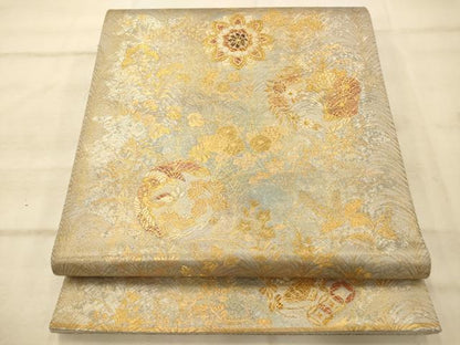 平和屋着物◎六通柄袋帯 唐織 鳳凰正倉院花文 金糸 引箔 正絹 逸品 AAAP9809fw