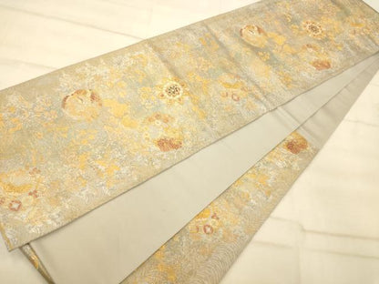 平和屋着物◎六通柄袋帯 唐織 鳳凰正倉院花文 金糸 引箔 正絹 逸品 AAAP9809fw