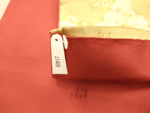 平和屋着物◎六通柄袋帯 唐織 枝花文 金糸 正絹 逸品 AAAP9822fw