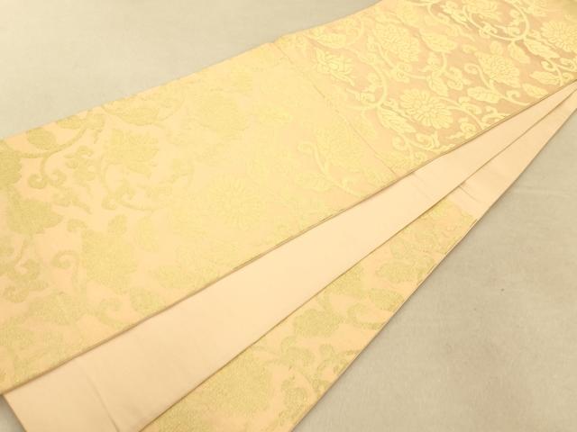 平和屋着物◎六通柄袋帯 花唐草 金糸 正絹 逸品 AAAP9850fw