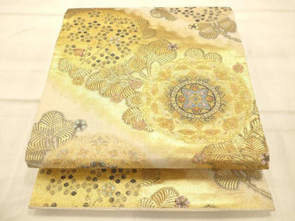 平和屋着物◎六通柄袋帯 斜若松華紋 金銀糸 正絹 逸品 AAAP9871fw
