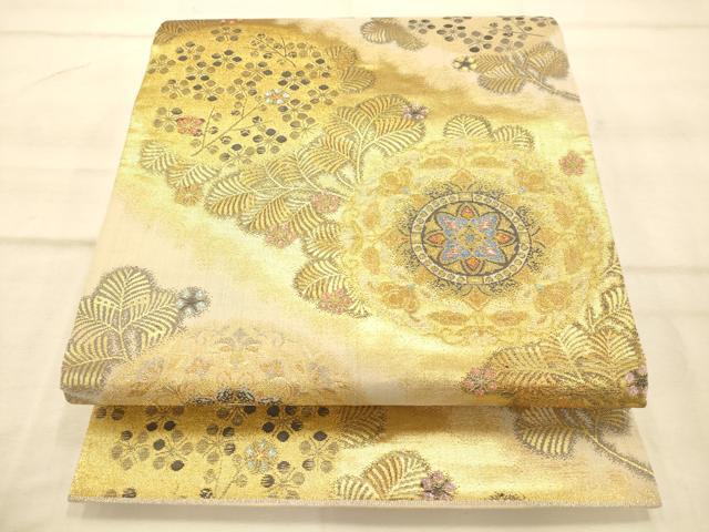 平和屋着物◎六通柄袋帯 斜若松華紋 金銀糸 正絹 逸品 AAAP9871fw