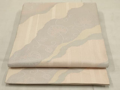 平和屋着物●六通柄袋帯 霞花唐草文 正絹 逸品 AAAP9914wj