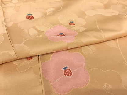 平和屋着物●上質な小紋 地紋起こし 枝花文 正絹 逸品 AAAQ0482np