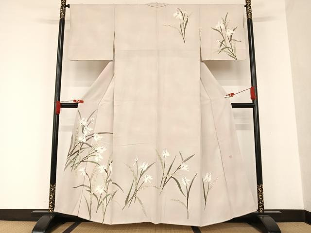 平和屋着物●天野木仙 訪問着 サギソウ 暈し染め 正絹 逸品 AAAQ0489np