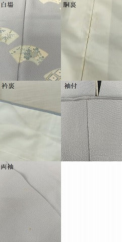 平和屋着物●洗える最高級着物　＜英＞はなぶさ謹製　訪問着　地紙花文　銀彩　洗える着物　AAAQ0648np
