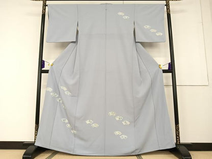 平和屋着物●洗える最高級着物　＜英＞はなぶさ謹製　訪問着　地紙花文　銀彩　洗える着物　AAAQ0648np