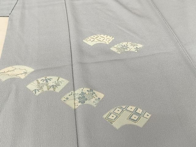 平和屋着物●洗える最高級着物　＜英＞はなぶさ謹製　訪問着　地紙花文　銀彩　洗える着物　AAAQ0648np