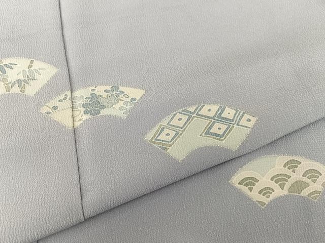 平和屋着物●洗える最高級着物　＜英＞はなぶさ謹製　訪問着　地紙花文　銀彩　洗える着物　AAAQ0648np
