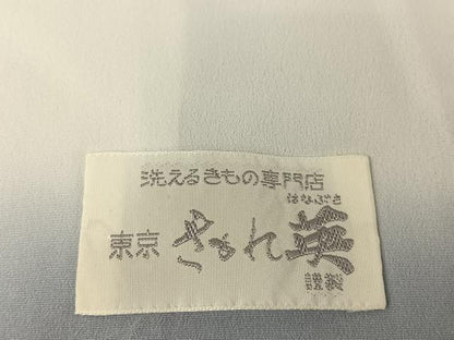 平和屋着物●洗える最高級着物　＜英＞はなぶさ謹製　訪問着　地紙花文　銀彩　洗える着物　AAAQ0648np