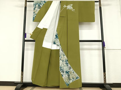 平和屋着物●狂言師　野村萬斎　MANSAI　訪問着　草花文　金彩　正絹　逸品　未使用　AAAQ0650np