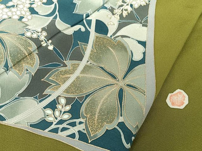 平和屋着物●狂言師　野村萬斎　MANSAI　訪問着　草花文　金彩　正絹　逸品　未使用　AAAQ0650np