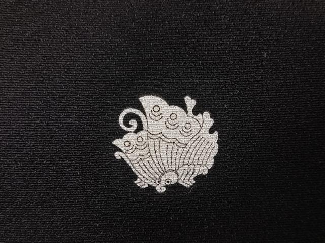 平和屋着物●伝統金彩工芸士　三蔵章三　黒留袖　寿光織　刺繍　唐獅子　金糸　正絹　逸品　AAAQ0665np