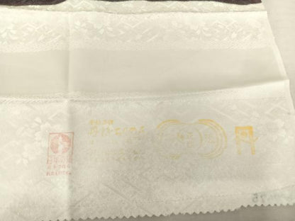 平和屋着物●NICOLE 振袖 駒刺繍 孔雀羽草花文 暈し染め 金彩 銀通し地 正絹 逸品 AAAQ0666np