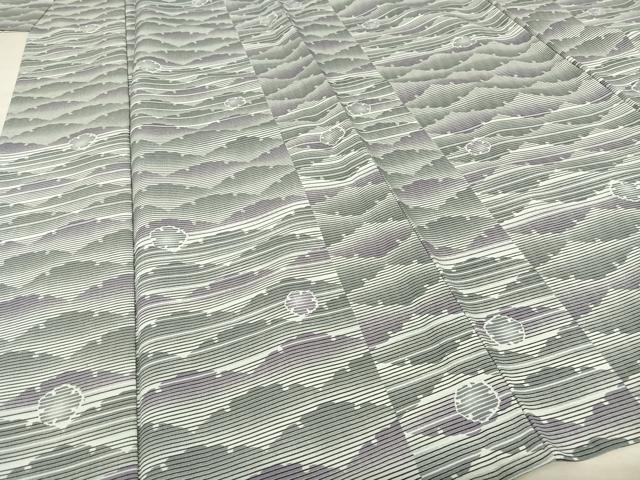 平和屋着物▽小紋 単衣 雪輪文 ロング丈 洗える着物 AAAQ0671np