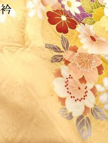 平和屋着物●豪華振袖　刺繍　御所車草花文　暈し染め　金彩　正絹　逸品　AAAQ0761np