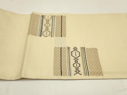 平和屋着物●太鼓柄袋帯 幾何学文様 正絹 逸品 AAAQ1308wj