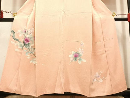 平和屋着物■訪問着　枝花文　たたき染め　正絹　逸品　AAAQ3211ph