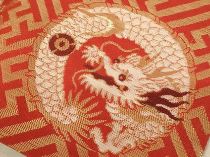 平和屋本店■打敷　内敷　三角　龍丸文　金襴　法衣　寺院　仏具　仏教　僧侶　神職　装束　AAAQ3723ja