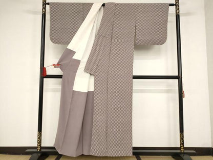 平和屋着物■上質な小紋　幾何学文様　正絹　逸品　AAAQ4338st