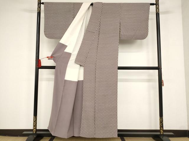 平和屋着物■上質な小紋　幾何学文様　正絹　逸品　AAAQ4338st