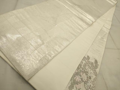 平和屋着物◎太鼓柄袋帯 唐織 薫香几帳式部図 銀糸 正絹 逸品 AAAQ5743tm