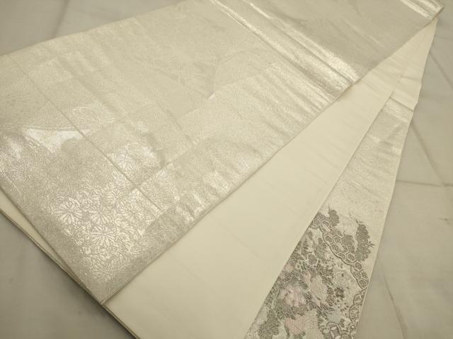 平和屋着物◎太鼓柄袋帯 唐織 薫香几帳式部図 銀糸 正絹 逸品 AAAQ5743tm