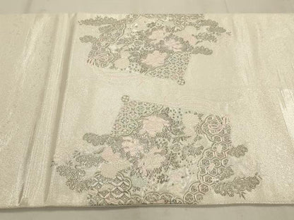 平和屋着物◎太鼓柄袋帯 唐織 薫香几帳式部図 銀糸 正絹 逸品 AAAQ5743tm