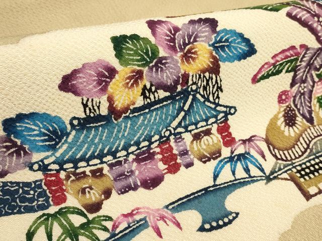 平和屋着物○本場琉球紅型 琉球びんがた 知念紅型研究所 知念貞男 竺仙